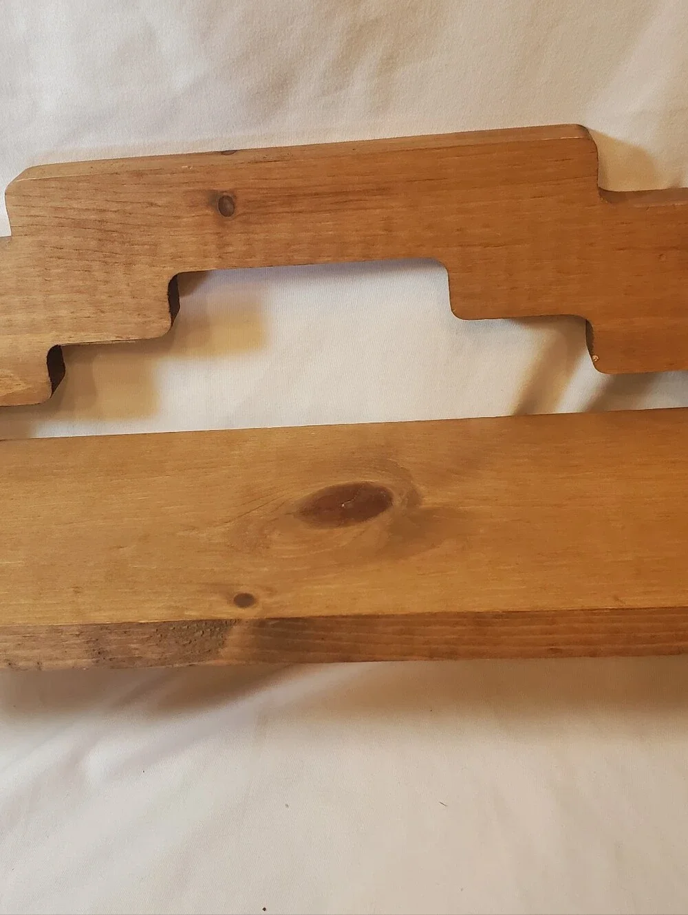 Rustic Wooden Wall Shelf Vintage Display Knick Knacks Reversible Retro MCM